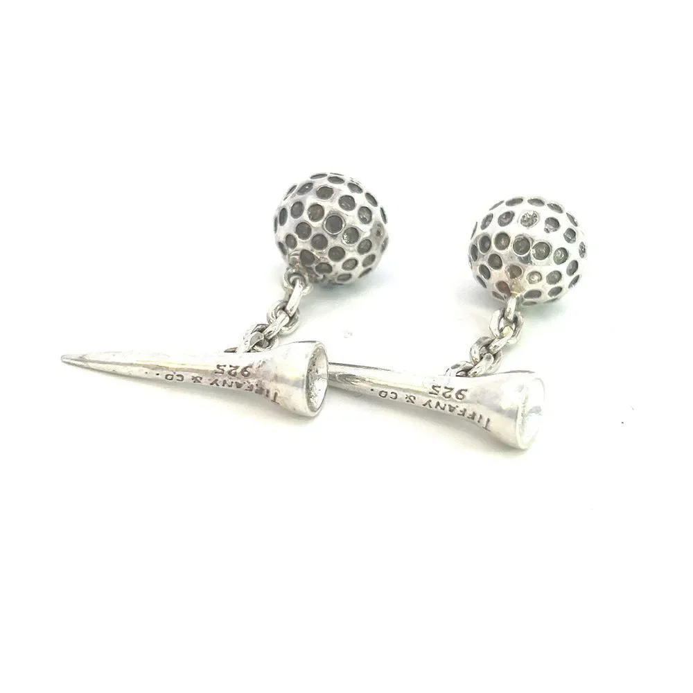 Tiffany & Co Estate Golf Ball Cufflinks Sterling Silver TIF603